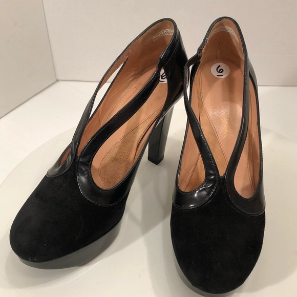 ROBERT CLERGERIE Black Leather | Suede Platforms 6 - Picture 10 of 16